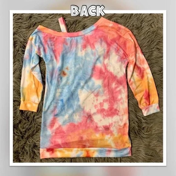 NWT Asymmetrical Oversized Tie Dye Sweatshirt - Picture 3 of 4